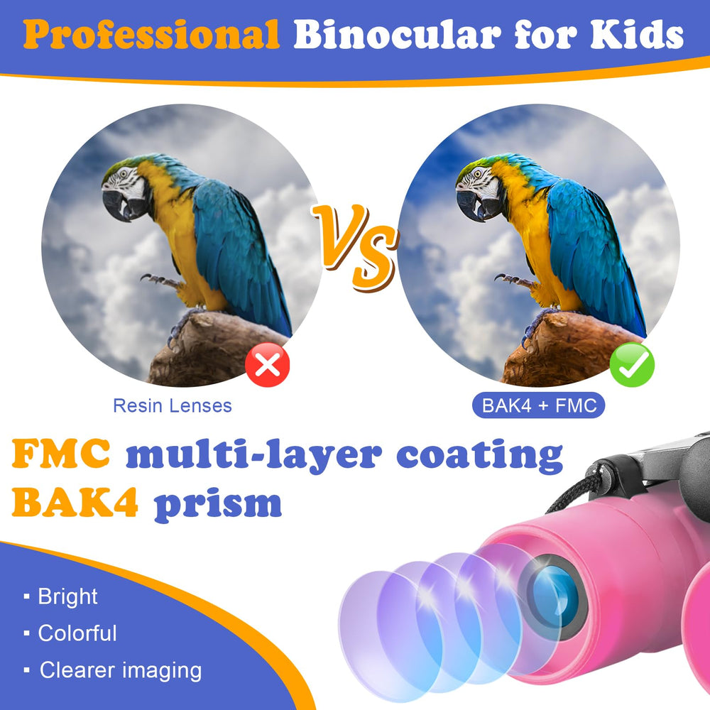 Obuby Real Binoculars for Kids provide a wide 7.2° field for easy spotting.