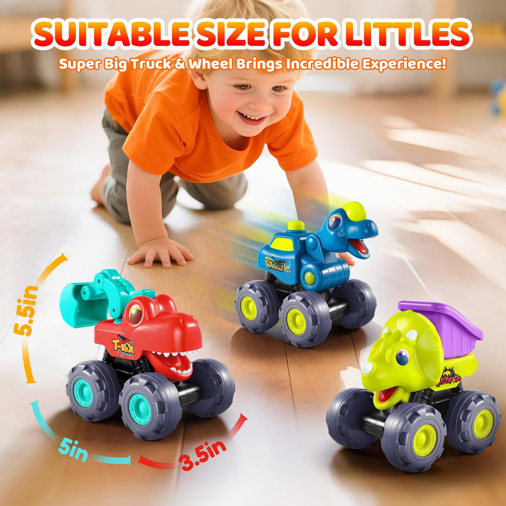 OCATO Dinosaur Monster Trucks Bright colors help attract attention and spark curiosity.