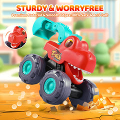 OCATO Dinosaur Monster Trucks Pull-back feature adds instant action for repeat thrills.