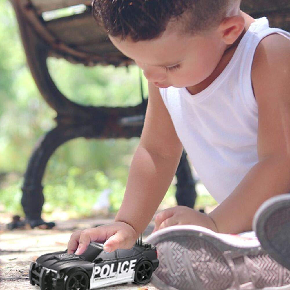 Occafy police car toy friction-powered design means battery-free fun.
