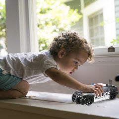 Occafy police car toy siren lights in action enhance immersive pretend play.
