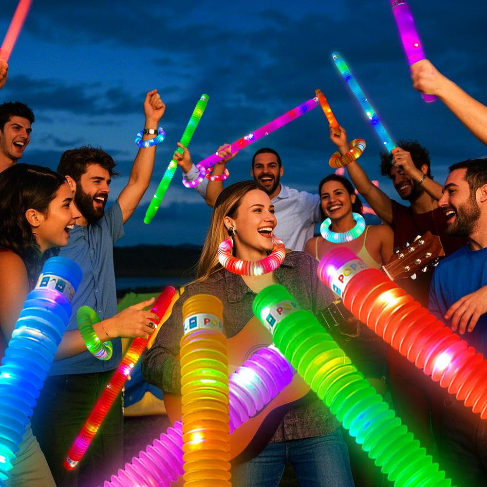 OceanWings glow tubes create a festive mood for parties and concerts.