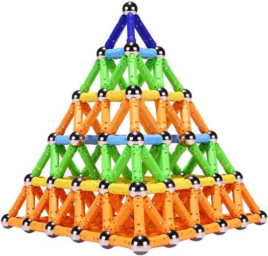 Ocensmice 308Pcs magnetic building sticks laid out for creative STEM play and learning.