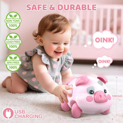 OCHIDO piggy toy with soft lights and music for engaging tummy time