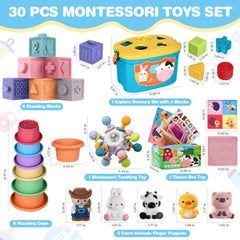 OCHIDO soft stackable blocks in vibrant colors for fine motor skills.