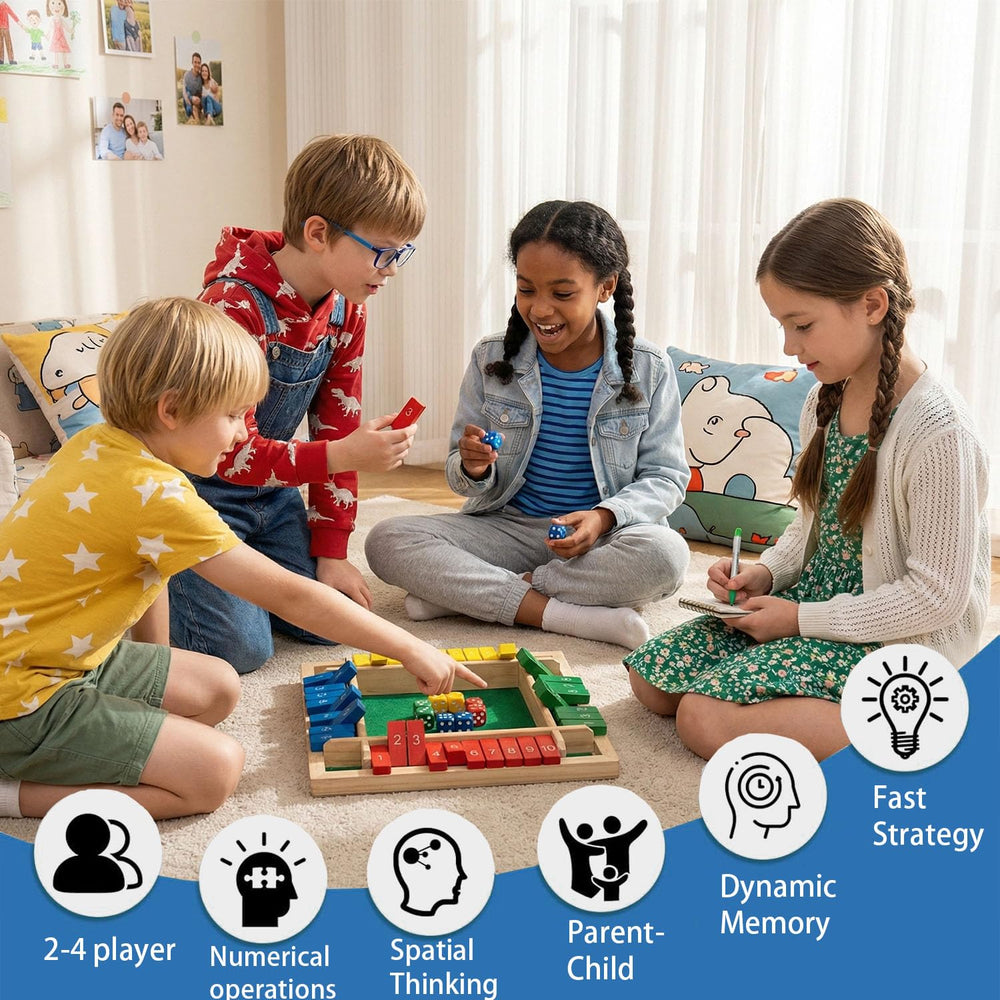 ocpcrn Shut The Box base with non-slip pads for quiet tabletop play