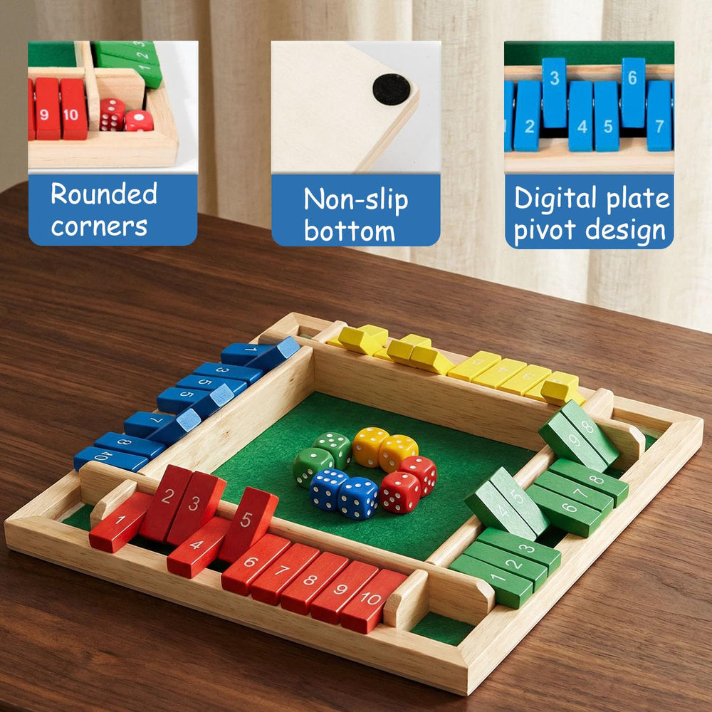 ocpcrn Shut The Box multiplayer session ideal for 2-4 players and family game nights