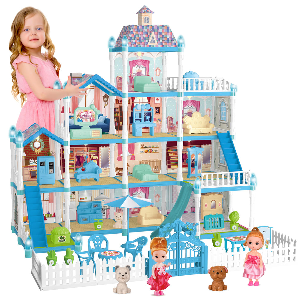 OCRETIC Doll House blue facade ready for vibrant imaginative play