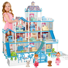 OCRETIC Doll House blue facade ready for vibrant imaginative play