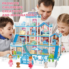 OCRETIC Doll House dolls and puppies expand imaginative scenarios