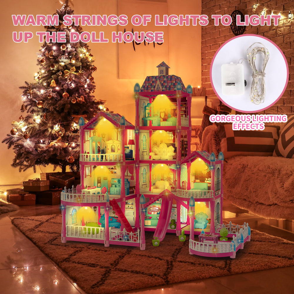 OCTERIC doll house lighting enhances ambience for evening pretend play.