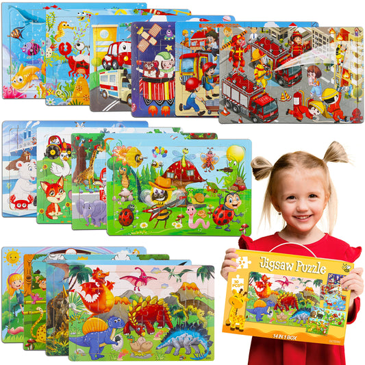 Octeric wooden puzzles collection with 30 pieces supports early learning.