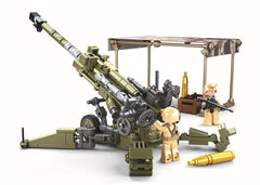 Octopbrik Flak Anti-Tank Gun with two soldiers for action-packed play.