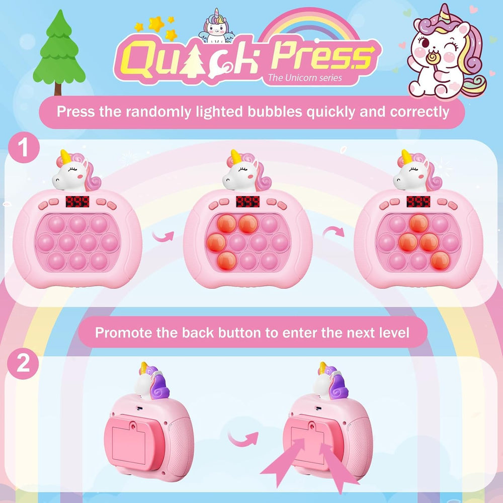 OCYGL unicorn pop game with lights, engaging multi-mode play for children.