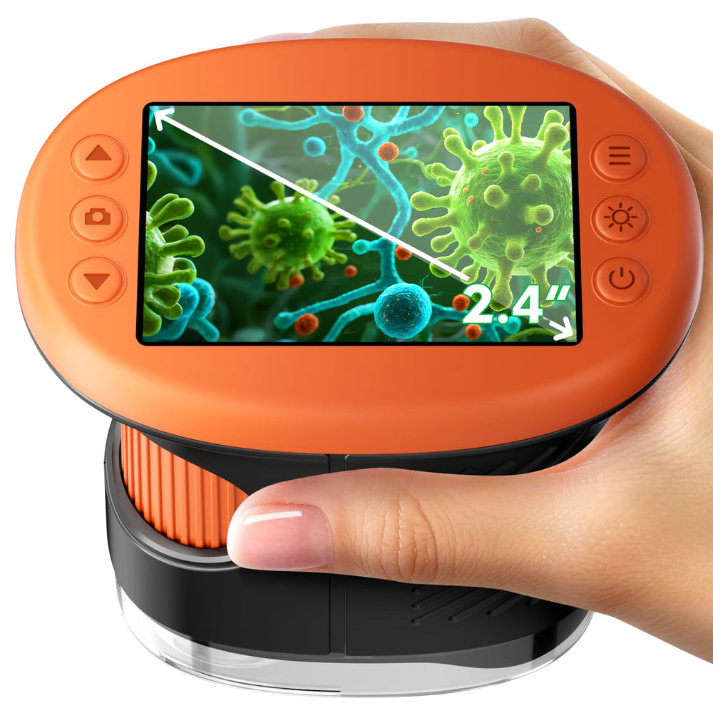Odatay 1000X handheld microscope with screen view for easy on-screen observations.