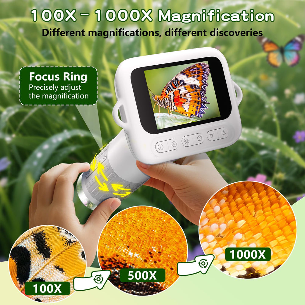 Odatay Microscope LED lighting enables clear views in dim environments.