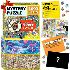 Odd Pieces 3-in-1 puzzle bundle showing three unique designs for family and friends.