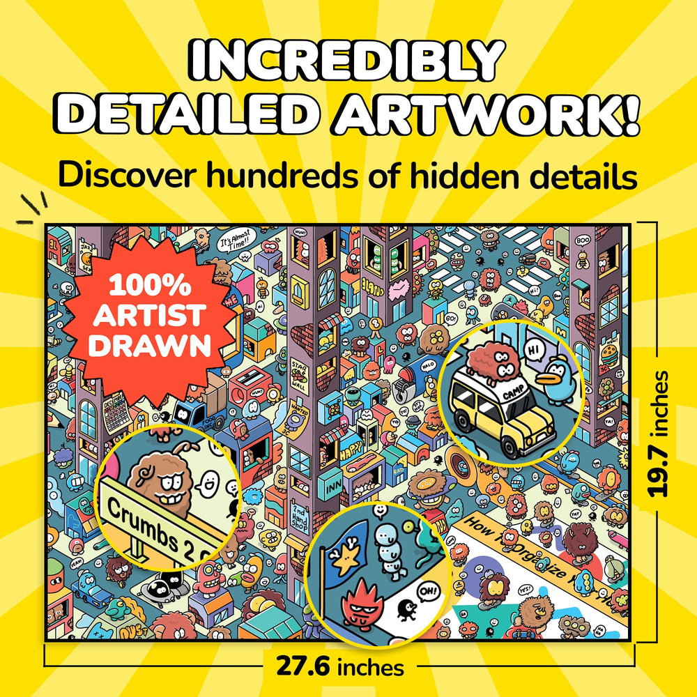 Odd Pieces chaotic cartoon city shows vibrant humor for family puzzle nights