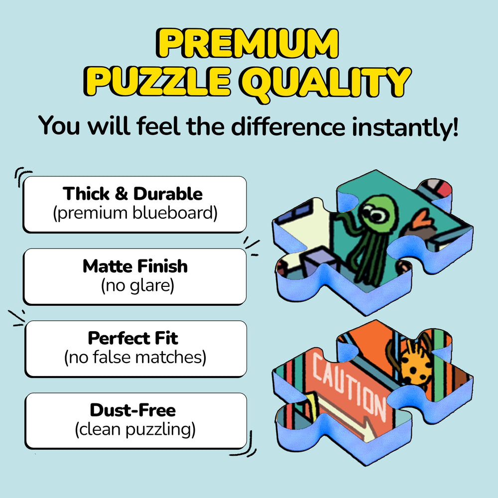Odd Pieces matte finish reduces glare for smoother puzzling sessions.