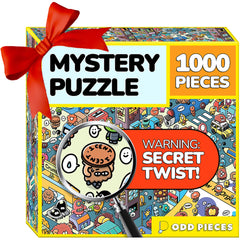 Odd Pieces storytelling box art invites curious puzzlers to uncover a twist