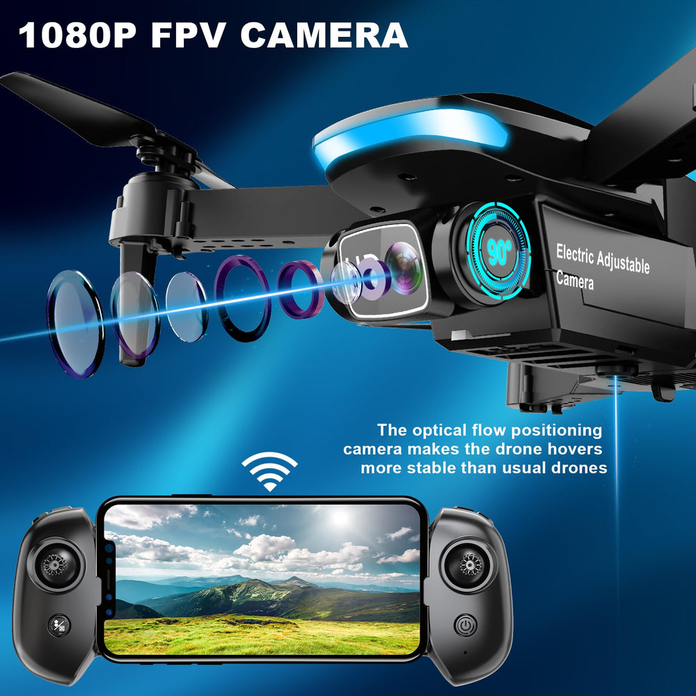 Oddire drone hover stability with optical flow positioning for steady video.