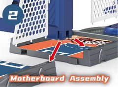 Odebiao Arcade play area image emphasizes versatile play surface for table or bed.
