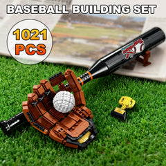 Oeasic Baseball Building Kit ball detail demonstrates authentic sphere for display.