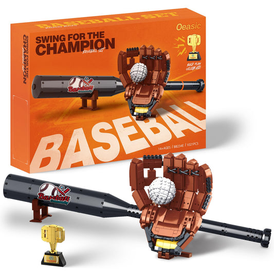 Oeasic Baseball Building Kit bat detail ideal for desk display and collection.