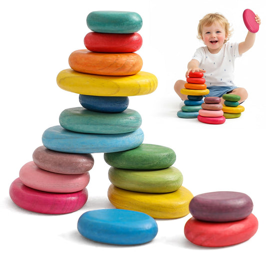 OESSUF extra-large stacking rocks for toddlers promoting safe, confident play for small hands.