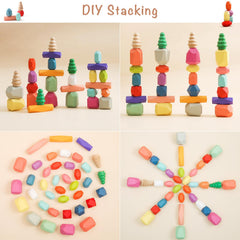 OESSUF colorful stones promote fine motor skills through stacking