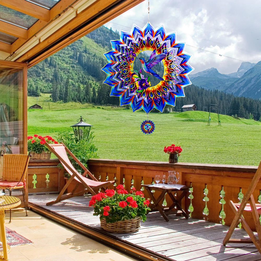 OFEWPAGA gift idea hummingbird wind spinner for garden lovers