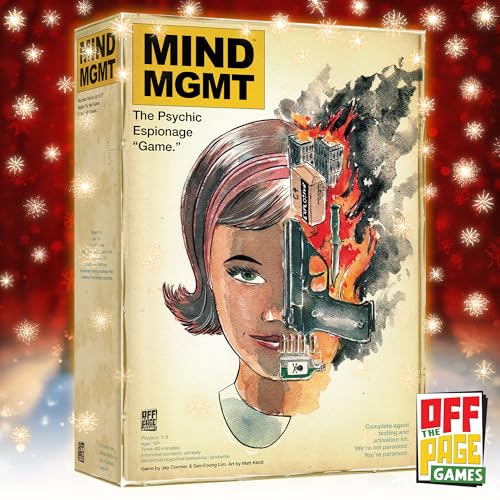 Off The Page Games Mind MGMT board and map spread for strategic setup.