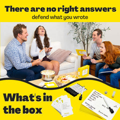OFF TOPIC topic cards and timer encourage friendly banter across friends and family.