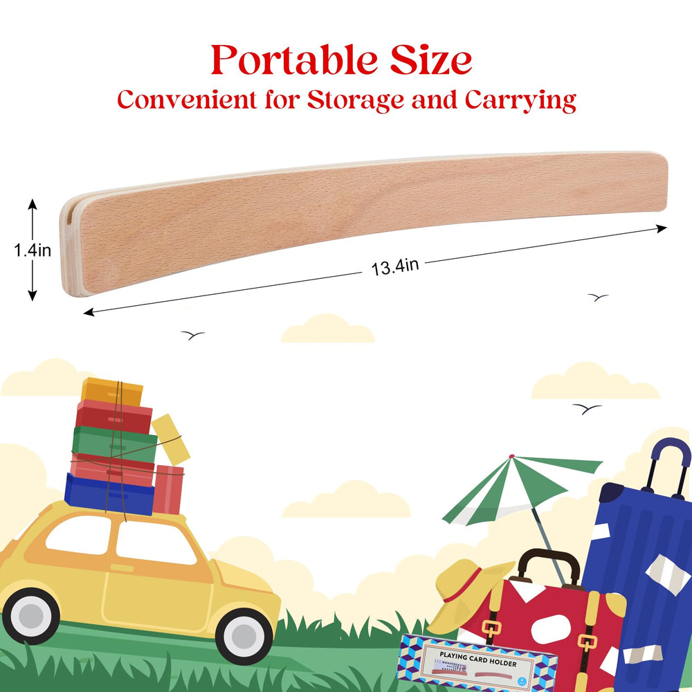 Offelec ergonomic wooden card holder demonstrating comfortable extended game sessions