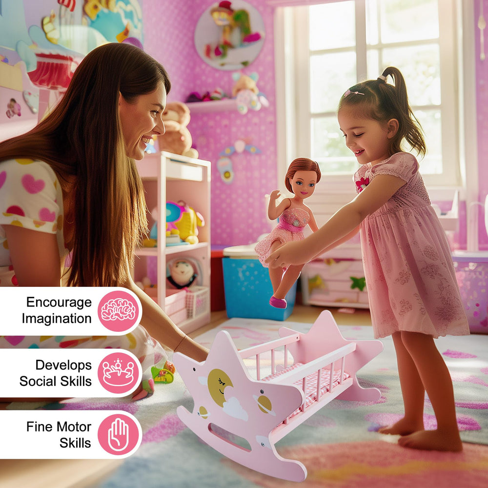 Offelec safety-certified wooden cradle: durable and safe for kids.