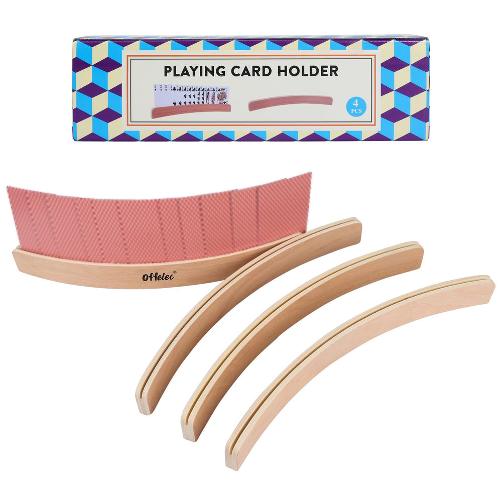 Offelec four-pack card holders on table for hands-free play