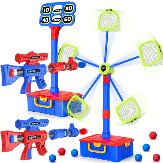Officygnet 2-in-1 shooting toy set in action for versatile indoor-outdoor play.