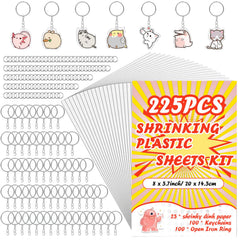 OFNMY Shrinky Dink Sheets Kit with shrink paper, perfect for colorful kid crafts.
