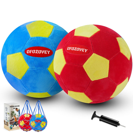 OFOZOVEY indoor soccer ball Size 4 red, ideal for gentle indoor play.