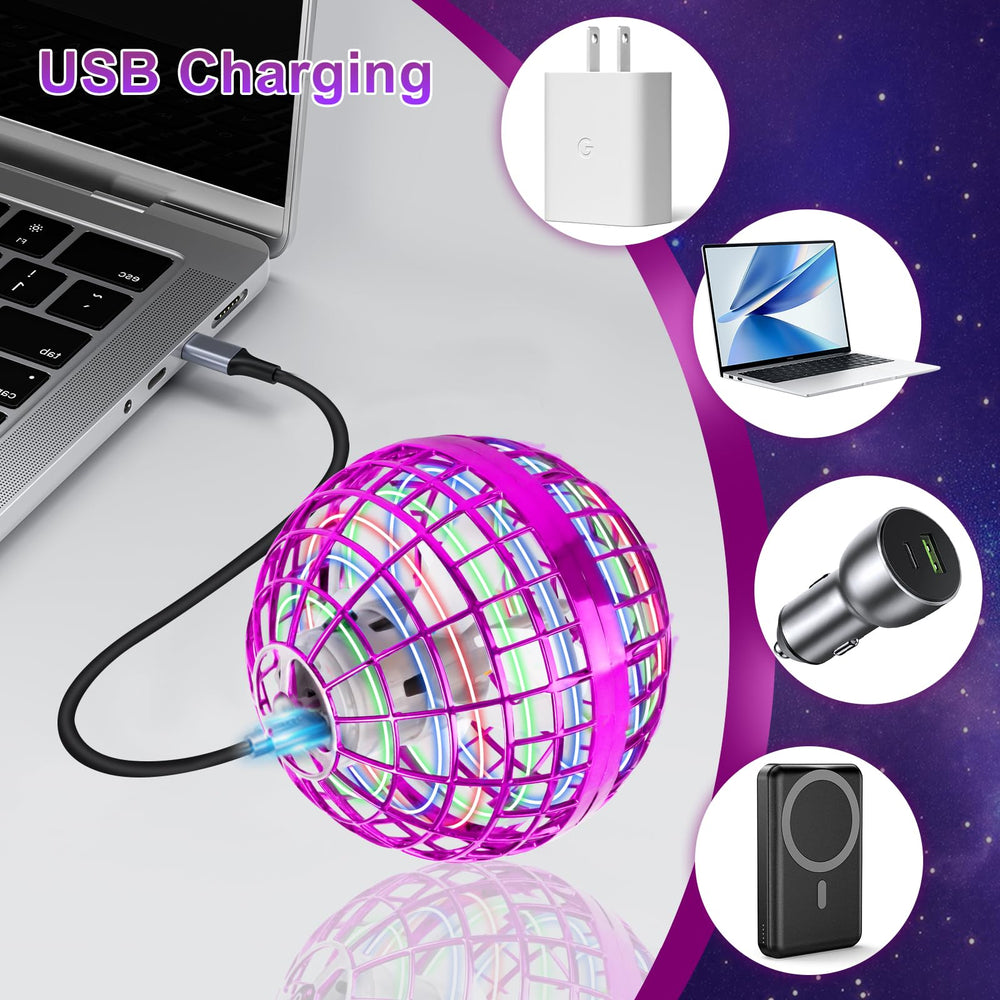 OFUN Flying Orb Ball 2025 LED light pattern during flight
