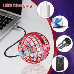 OFUN Flying Orb Ball indoors with soft glow at night.