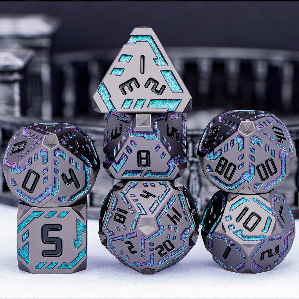 OGCOPHEN D4 metal dice with striking finish for fast, fair rolls.