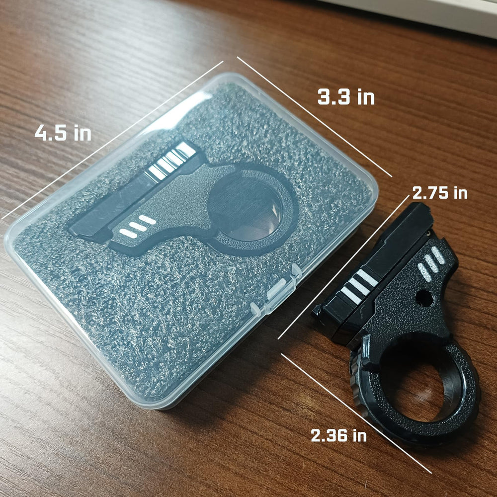 Ography fidget gun size comparison highlights compact design.