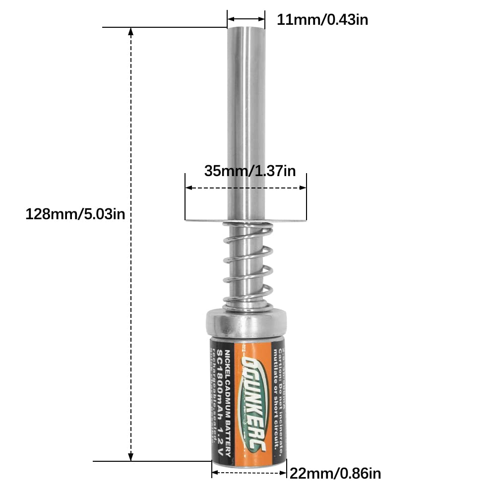 OGUNKE 1.2V 1800mAh Ni-Cd battery provides steady power for ignition.