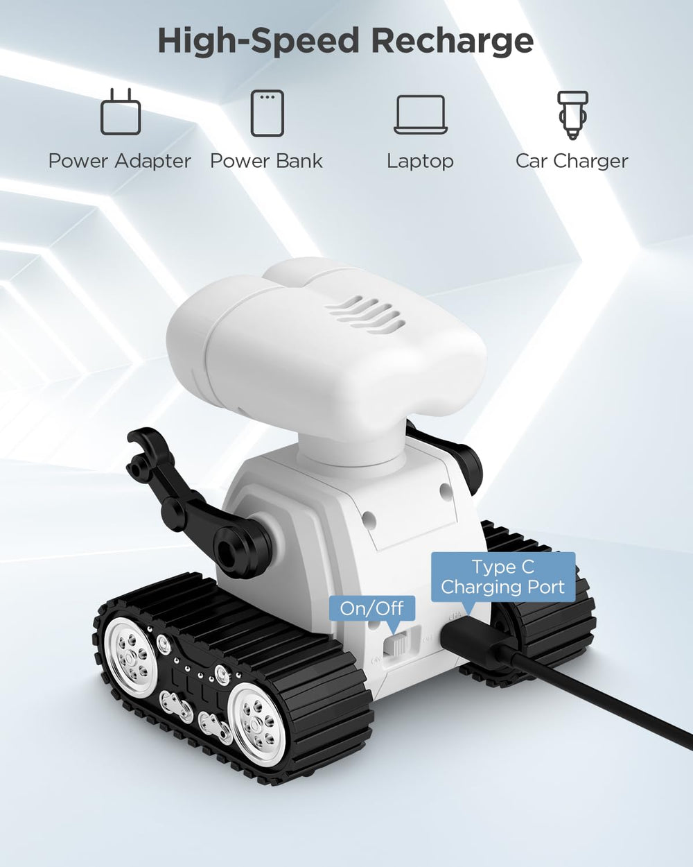 Oharsea robot with changeable eyes for expressive play