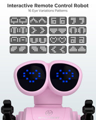 Oharsea robot toy with 16 eye patterns expresses emotions for imaginative storytelling