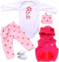 Ohijgn reborn baby clothes giraffe pattern 5pc set for 17-22 inch dolls