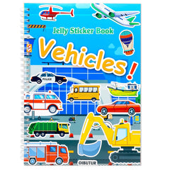 OIBUTUR jelly sticker book with spiral binding, easy travel fun for toddlers.