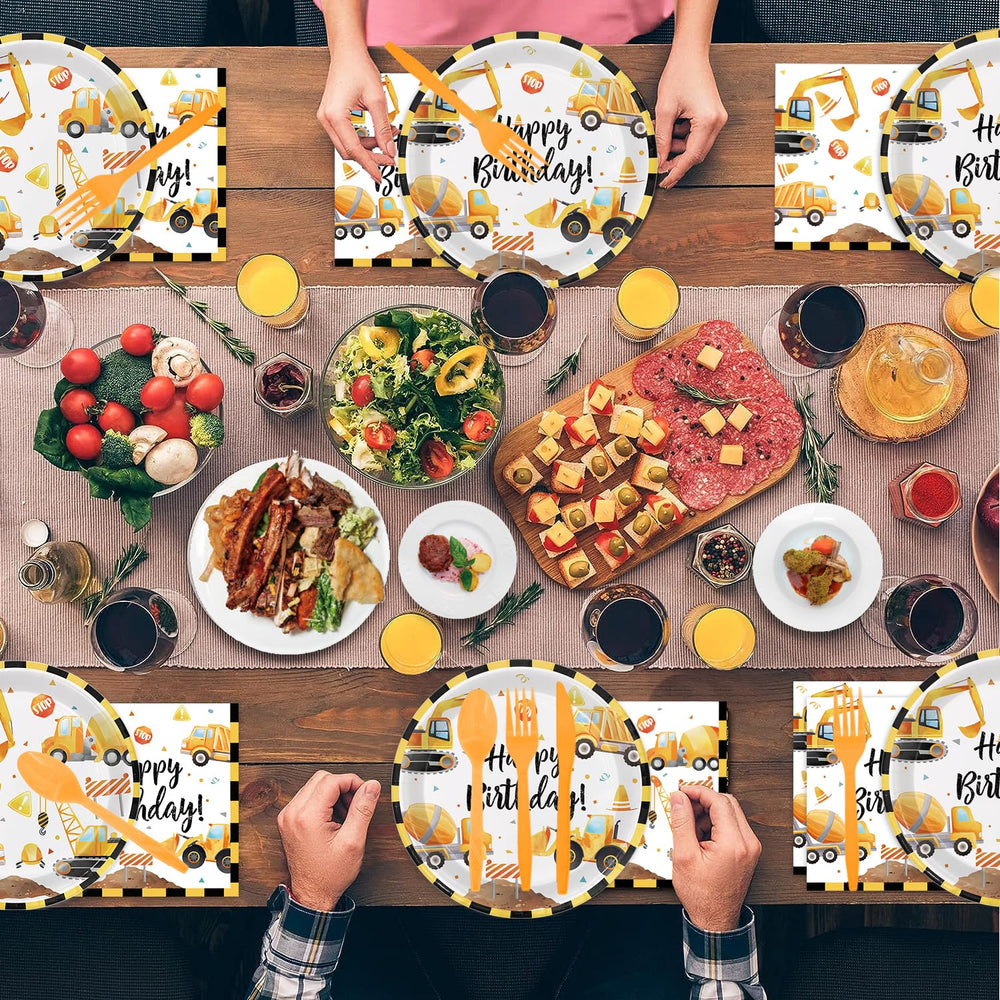 Oigco construction party backdrop and banner elevate décor and photo ops.