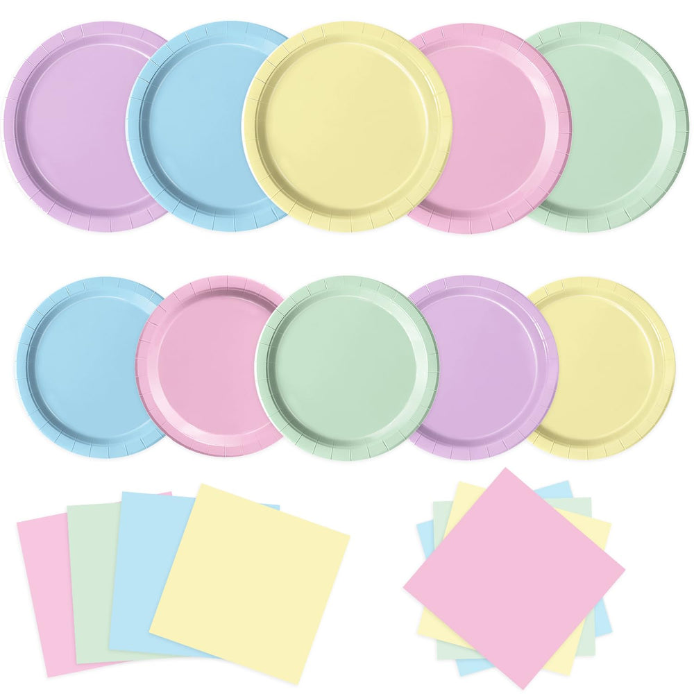 Oigco pastel plates 9-inch dinnerware add vibrant color to any celebration.